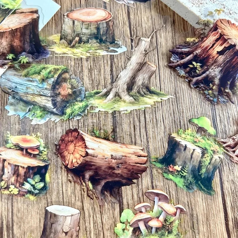 25 pcs Forest animals and stones Stickers aesthetic Decorative Diary Album Stationery Stick Labels Junk Journal Supplies