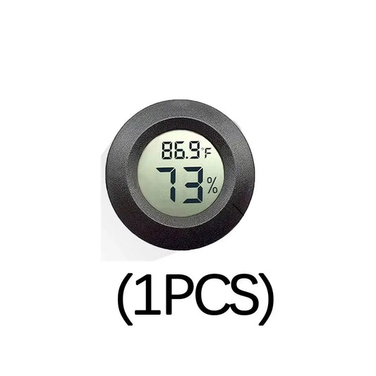 Round Digital LCD Thermometer For Car Indoor Room Cigar Wine Cabinet Digital Temperature Humidity Meter Pet  Acrylic Box