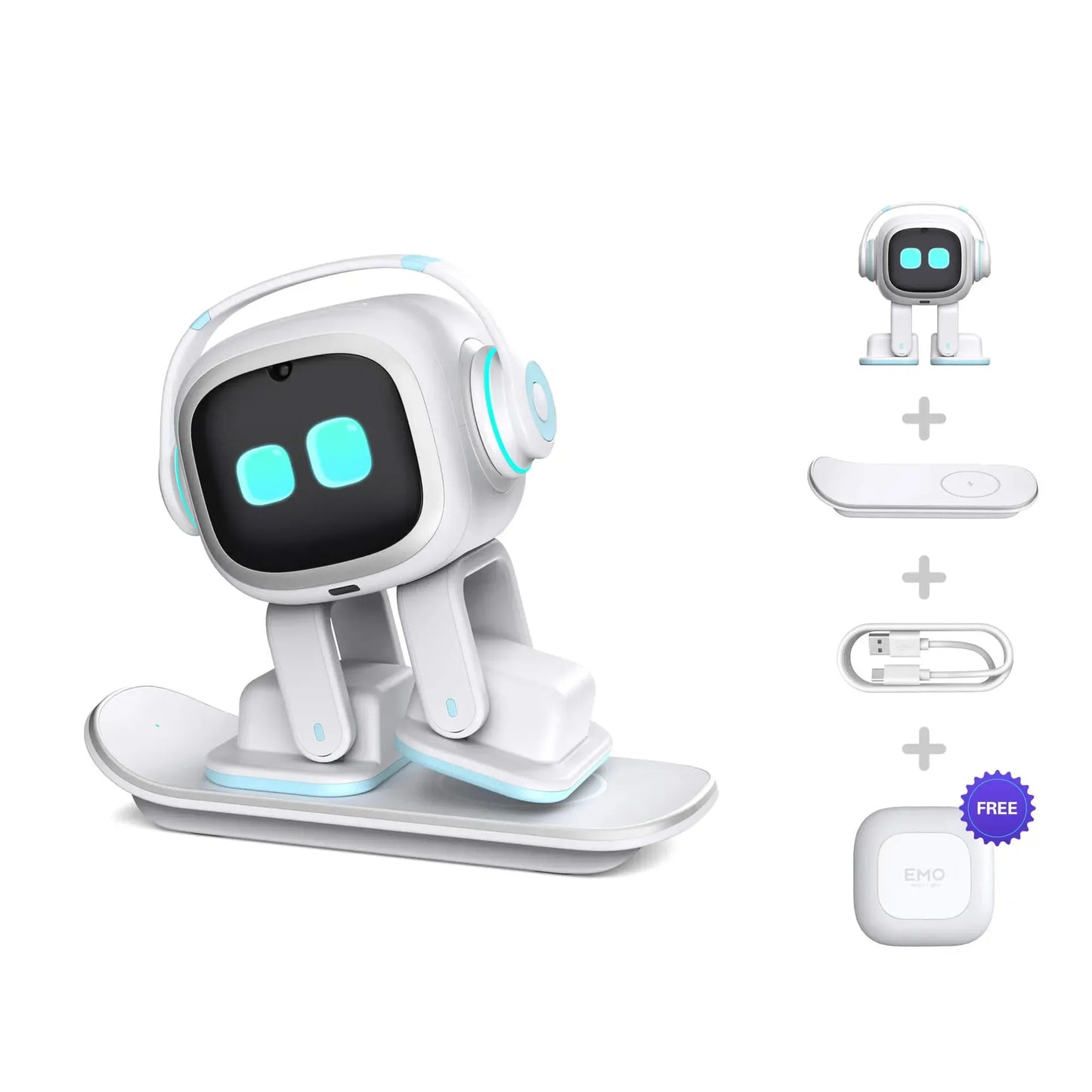 Emo Robot Commercial Smart AI, Voice Recognition Emotional Companion, Electronic Pet for Children Adult with App & Home Control