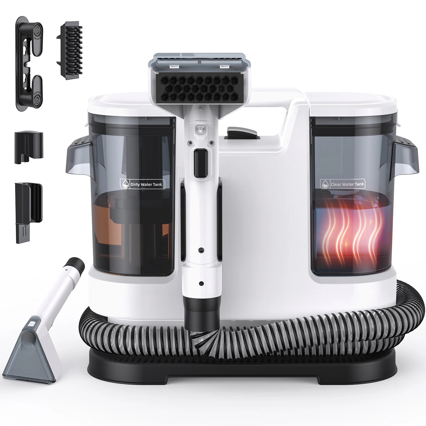 Lubluelu V8 800W Hot Water Carpet Cleaner  60°C Deep Clean Pet Stains 15kPa Strong Suction 5M Long Power Cord 1.75L Tank