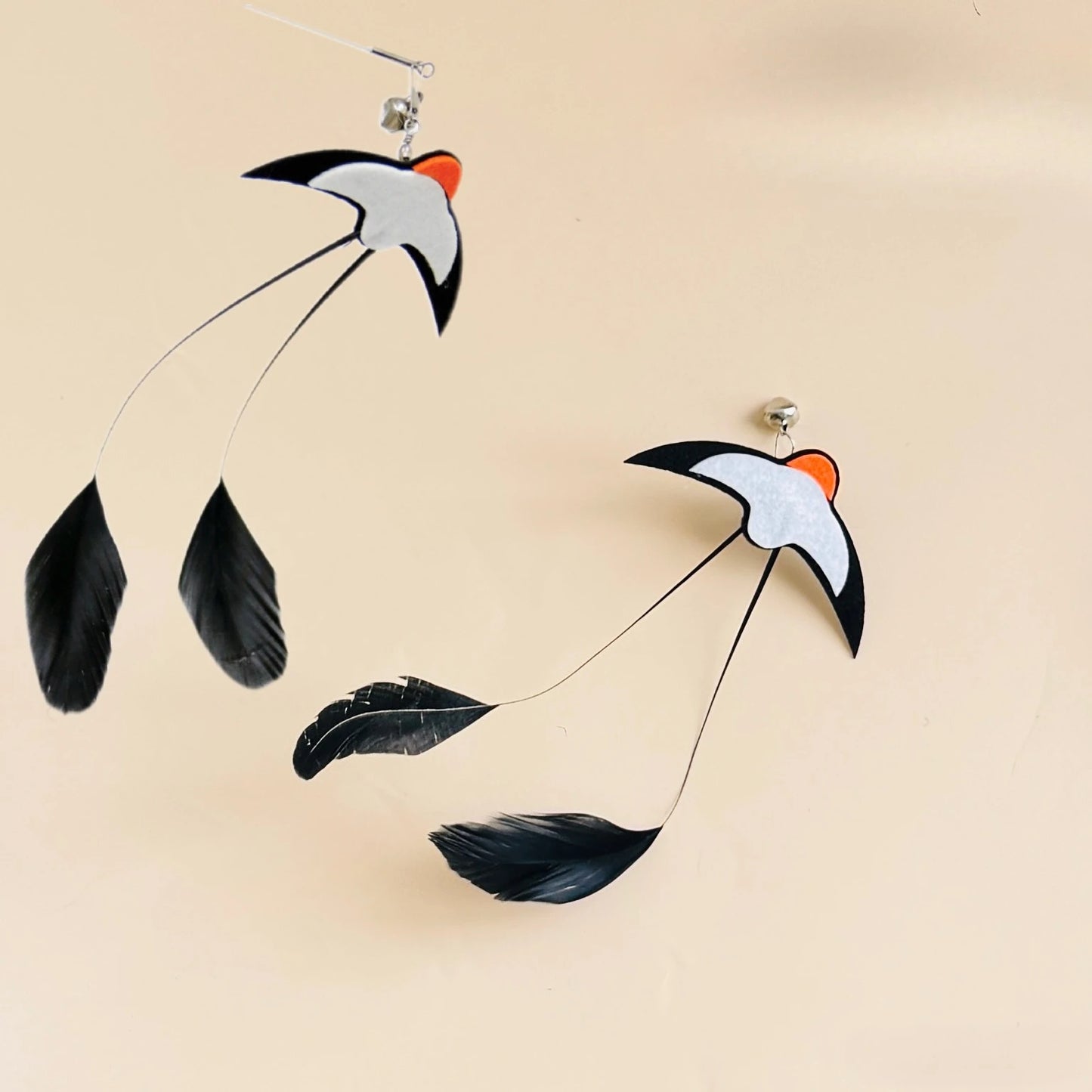 Interactive Cat Toy Funny Simulation Bird Feather with Bell Cat Stick Toy for Kitten Playing Teaser Wand Toy Pet Cats Supplies
