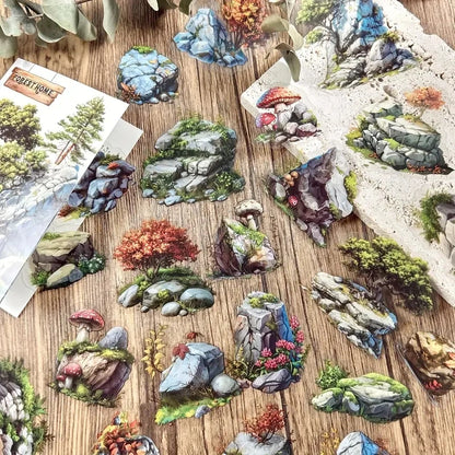 25 pcs Forest animals and stones Stickers aesthetic Decorative Diary Album Stationery Stick Labels Junk Journal Supplies
