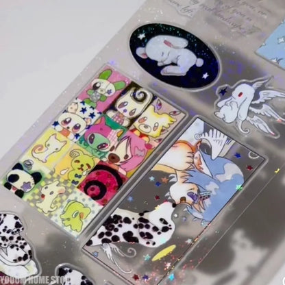 31cm Hand-drawn Girls & Animal Friends Stickers, Aesthetic Pattern for Scrapbooking Craft Supplies & Gift for Girls